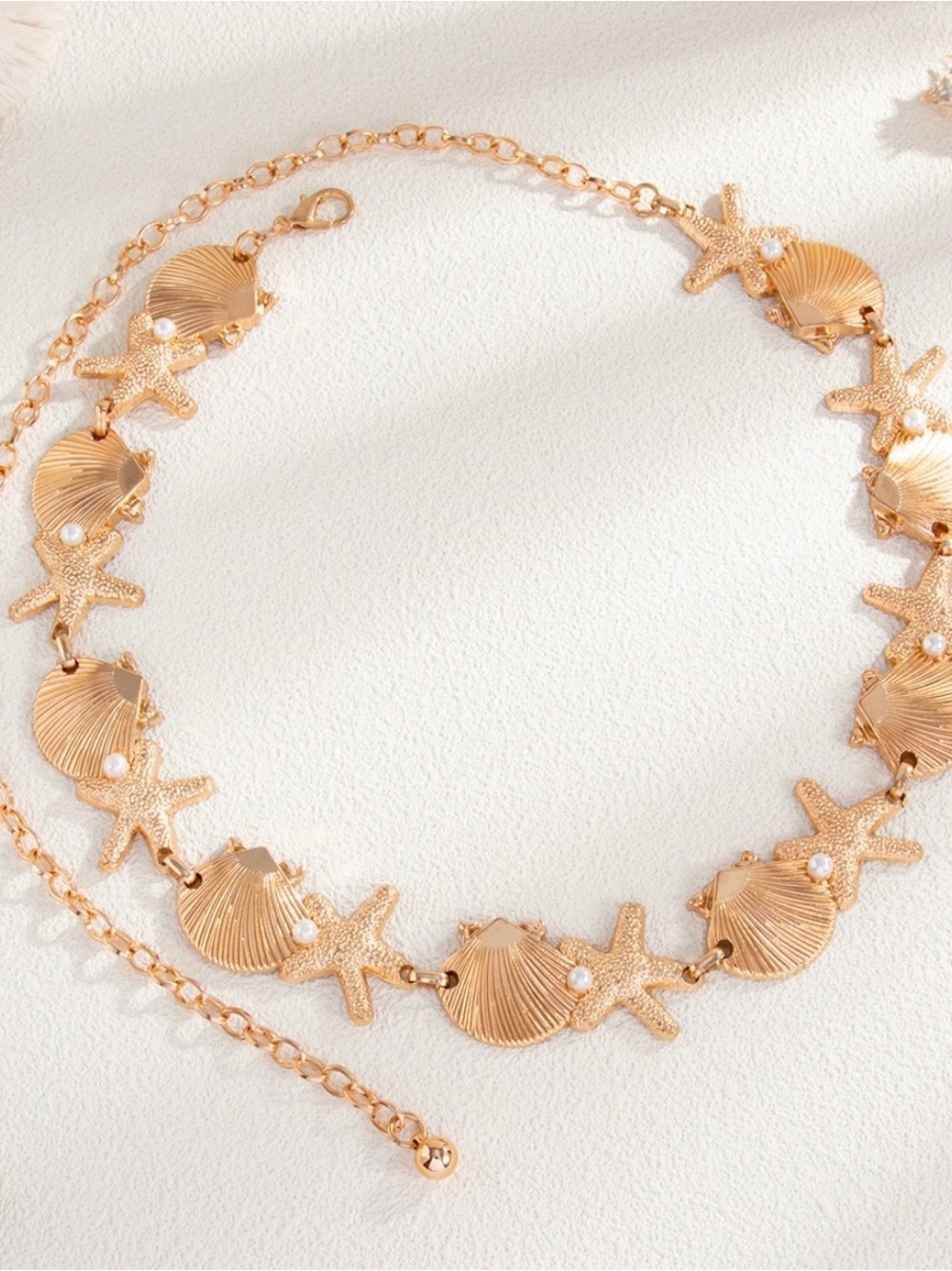 Gold Starfish Shell Waist Chain Beach Body Chain Boho Ocean Summer Jewelry New - Picture 2 of 8
